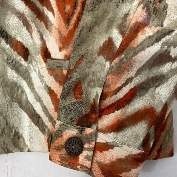 Chico's Jacket with Pockets, NWOT, Lined, Tan with Multicolor Animal Print, XL - Picture 4 of 9
